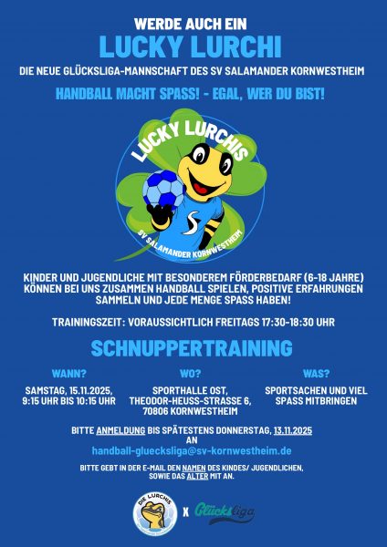 „Lucky Lurchis“ – der SV Salamander Kornwestheim startet ein inklusives Handballangebot