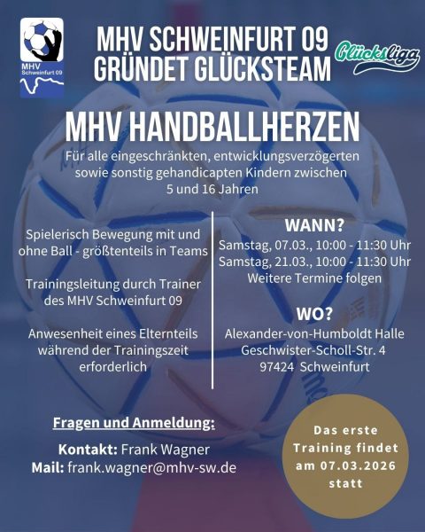 MHV Schweinfurt 09 starten mit den MHV HANDBALLHERZEN